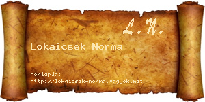 Lokaicsek Norma névjegykártya